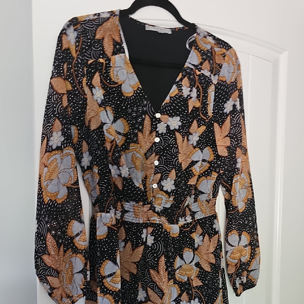 Daniel Rainn Black and Orange Floral Dress